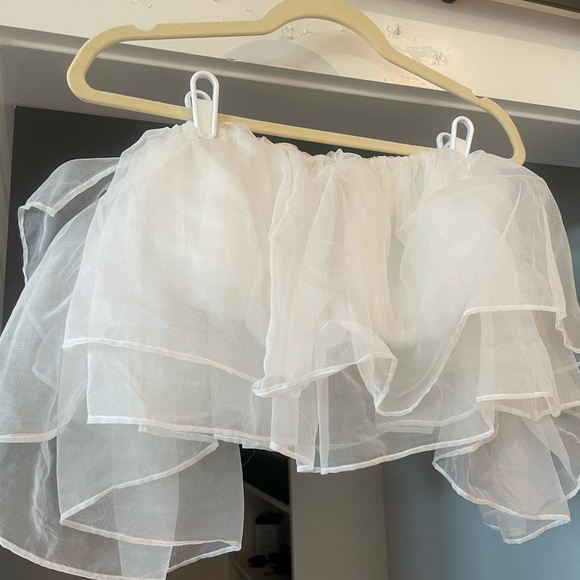 Show Me Your Mumu Rossella Ruffle Top White Organza - Picture 2 of 2